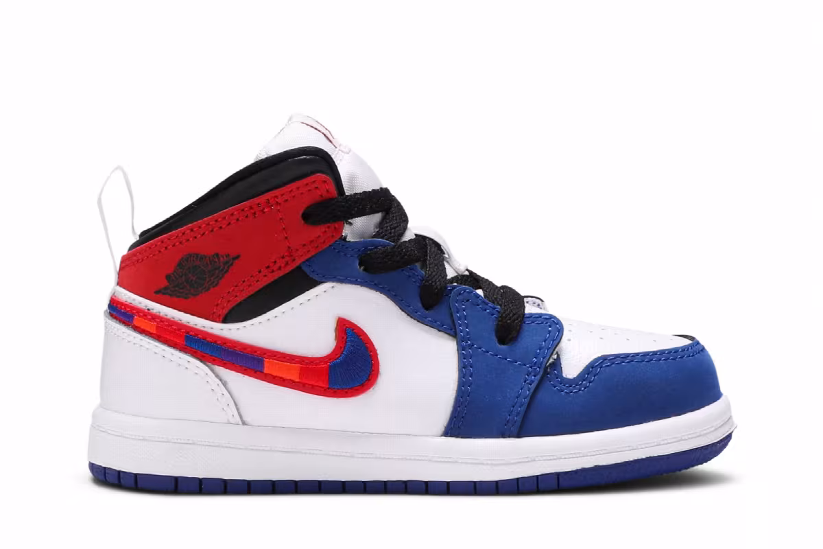 Air Jordan 1 Mid SE TD Multicolored Swoosh, view 2