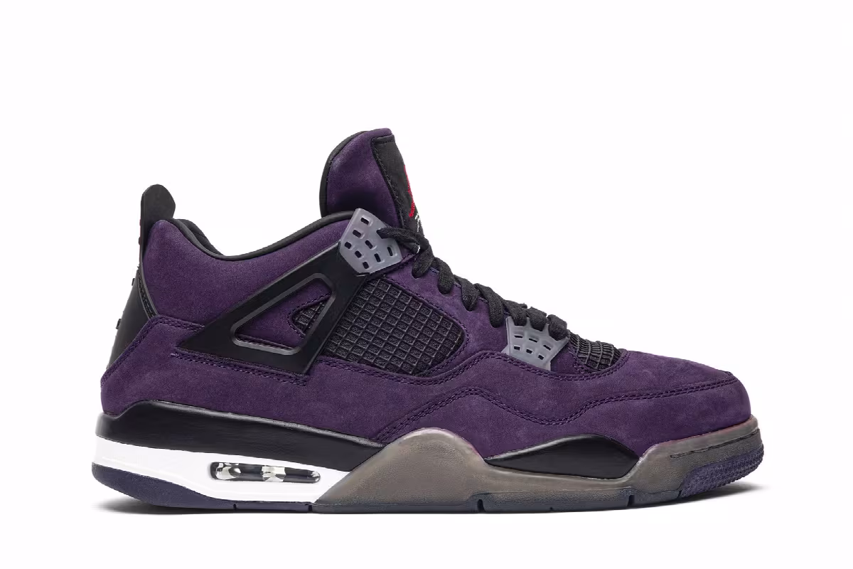 Travis Scott x Air Jordan 4 Purple Suede - White Midsole, view 2