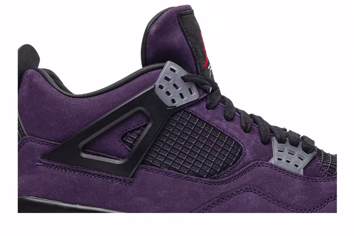 Travis Scott x Air Jordan 4 Purple Suede - White Midsole, view 3