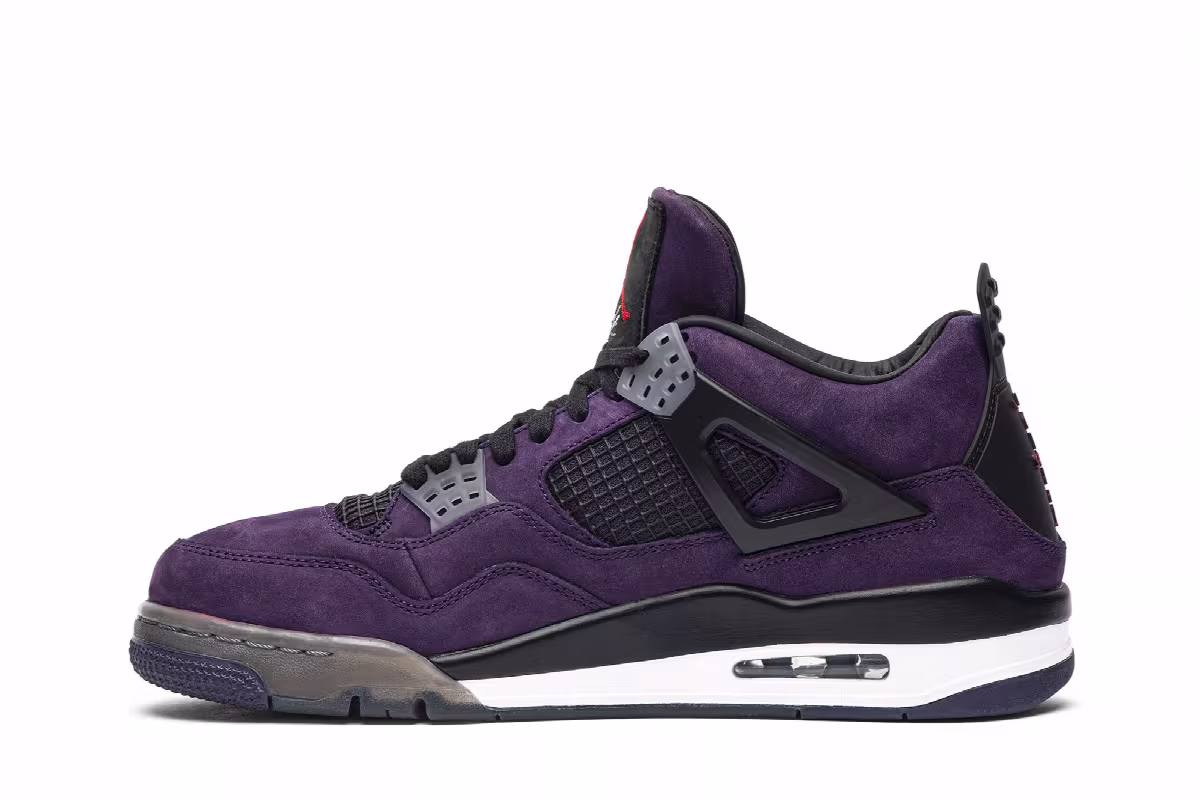 Travis Scott x Air Jordan 4 Purple Suede - White Midsole, view 4