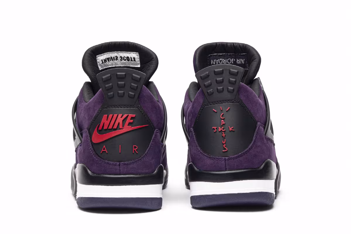 Travis Scott x Air Jordan 4 Purple Suede - White Midsole, view 7