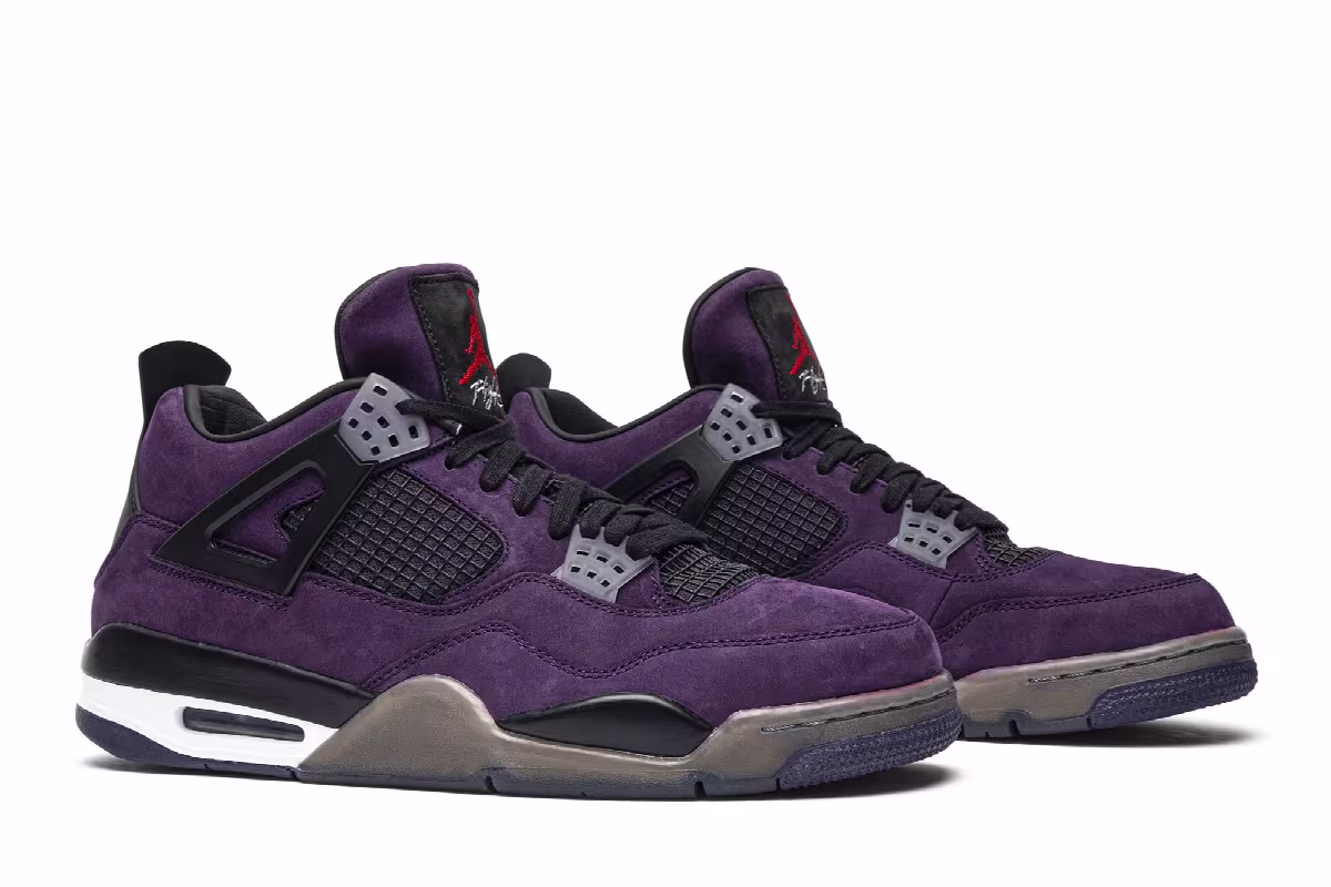 Travis Scott x Air Jordan 4 Purple Suede - White Midsole, view 9