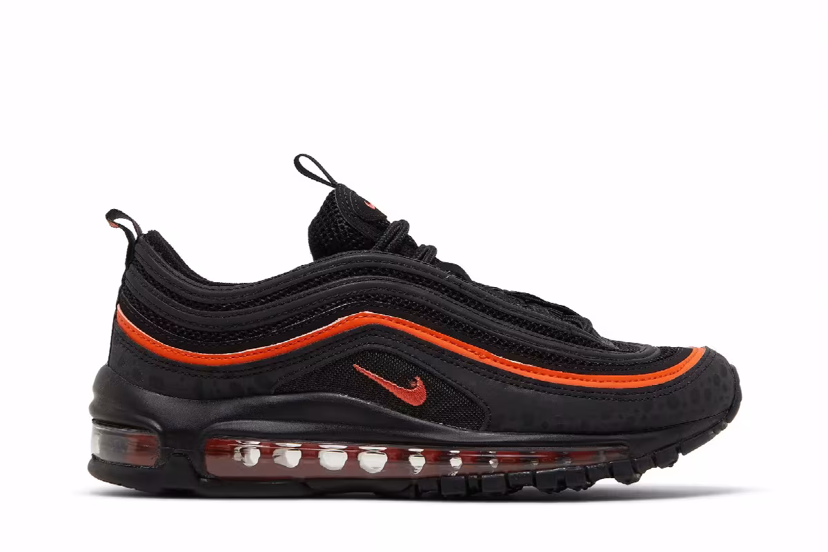Nike Air Max 97 GS Black Safety Orange, view 2