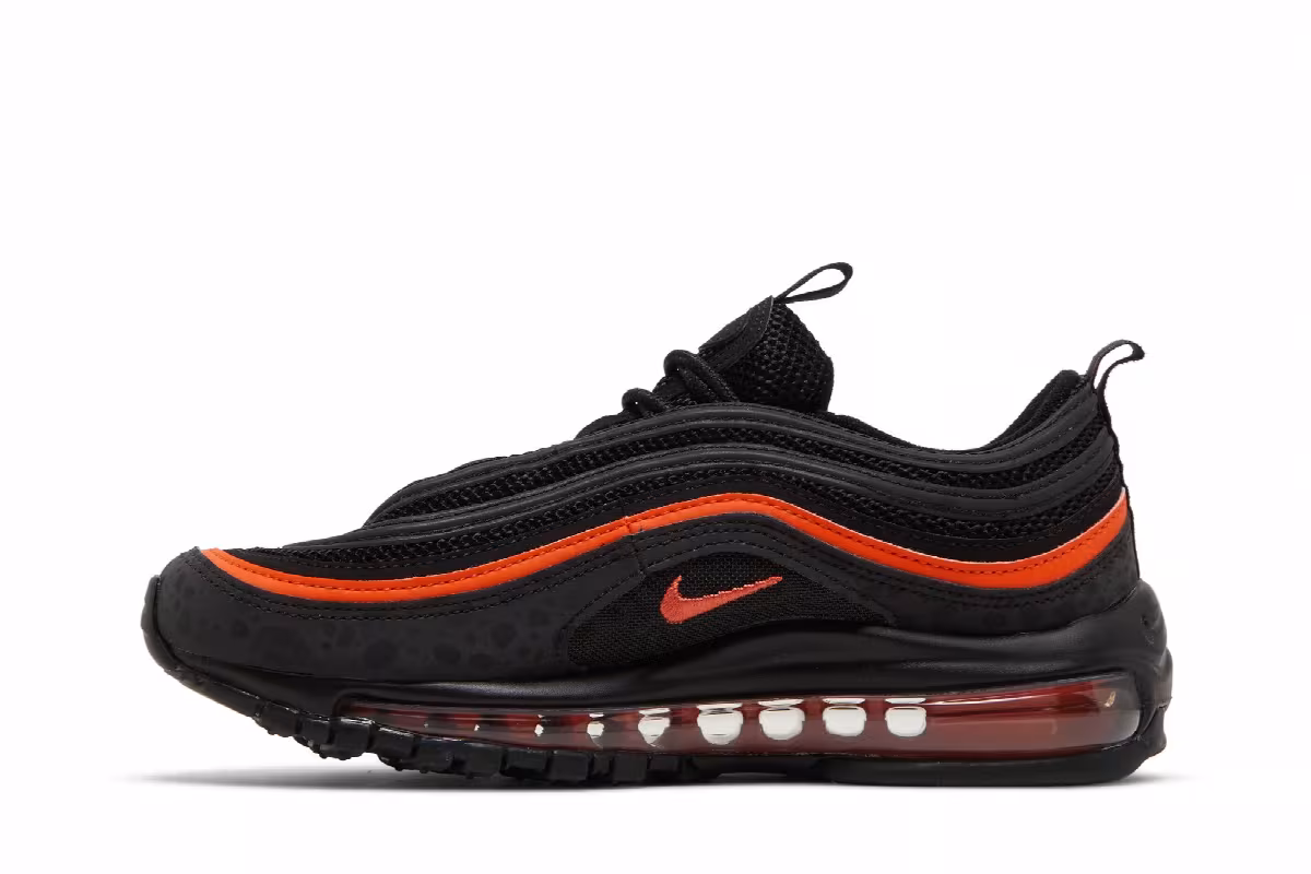 Nike Air Max 97 GS Black Safety Orange, view 4