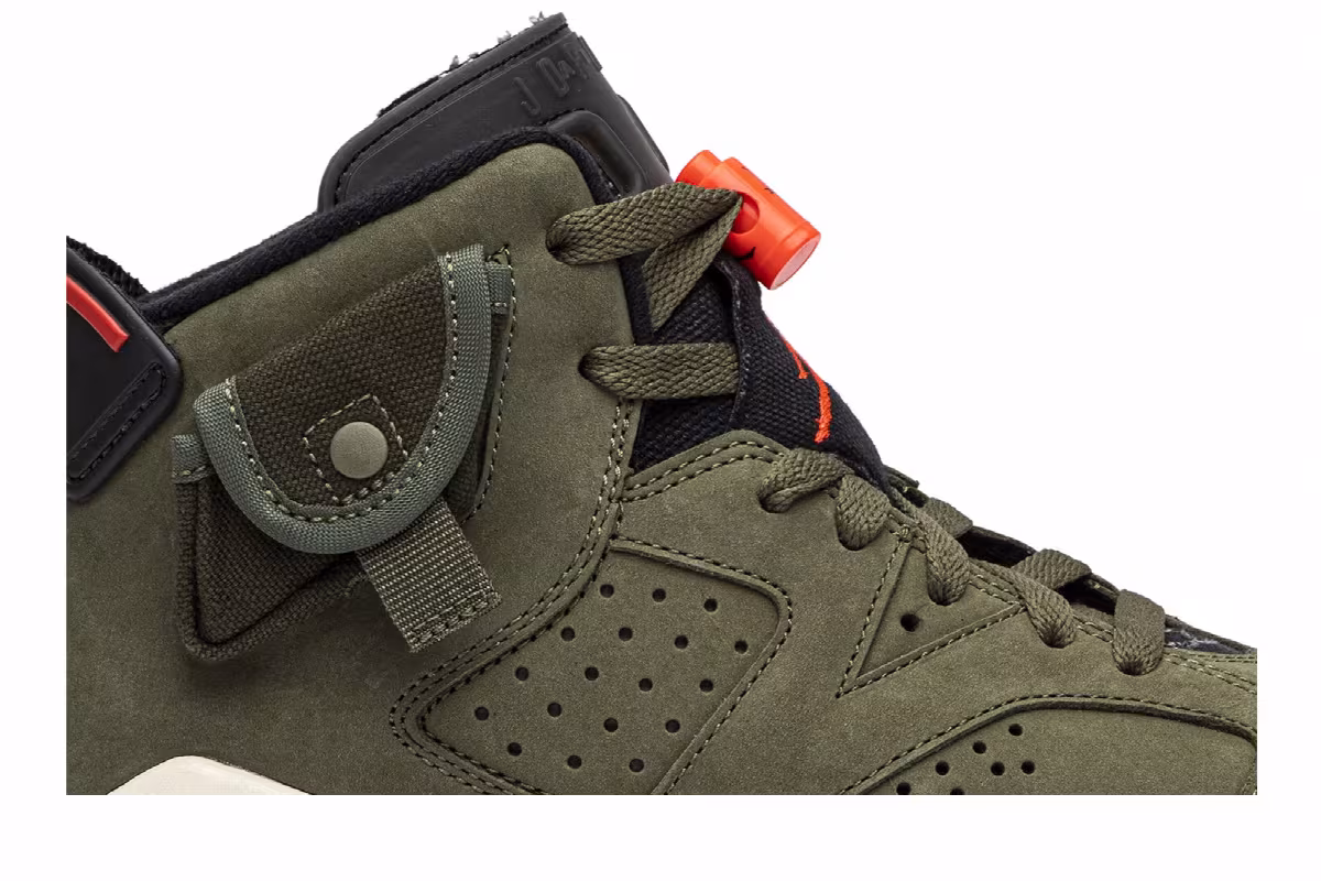 Travis Scott x Air Jordan 6 GS Olive, view 3
