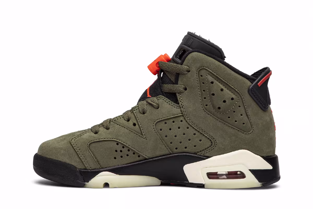 Travis Scott x Air Jordan 6 GS Olive, view 4