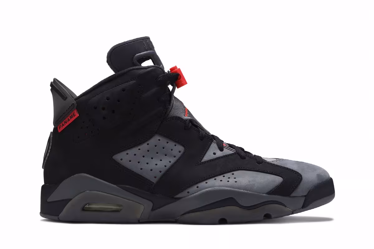 Paris Saint-Germain x Air Jordan 6 Iron Grey, view 2