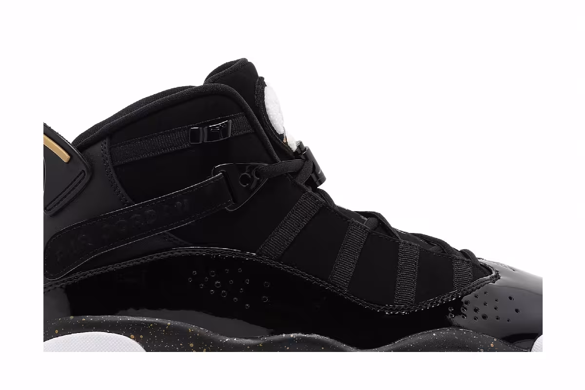 Air Jordan 6 Rings Black Metallic Gold, view 3