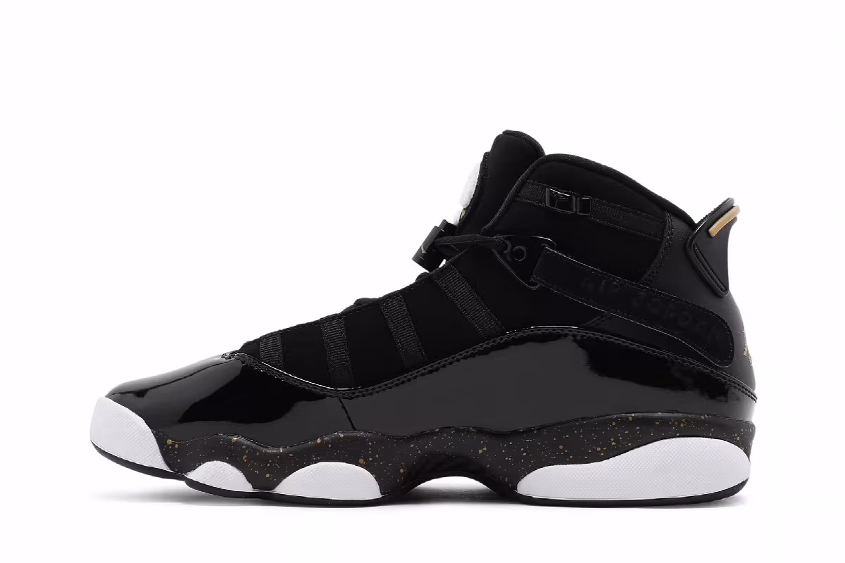 Air Jordan 6 Rings Black Metallic Gold, view 4