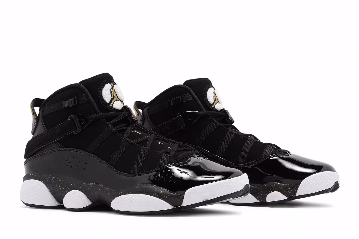 Air Jordan 6 Rings Black Metallic Gold, view 9