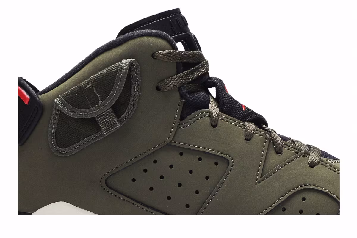 Travis Scott x Air Jordan 6 PS Olive, view 3