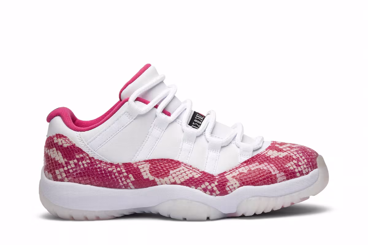 Women's Air Jordan 11 Low Pink Snakeskin, view 2