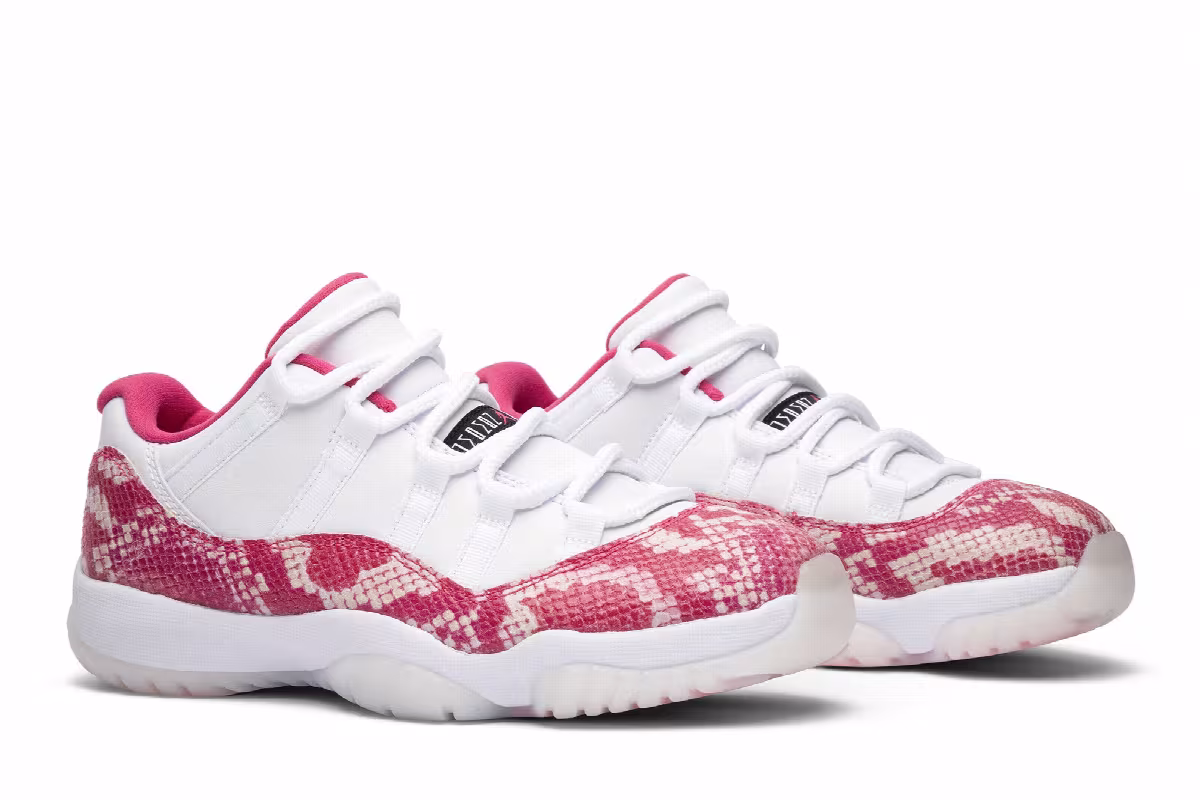 Women's Air Jordan 11 Low Pink Snakeskin, view 9