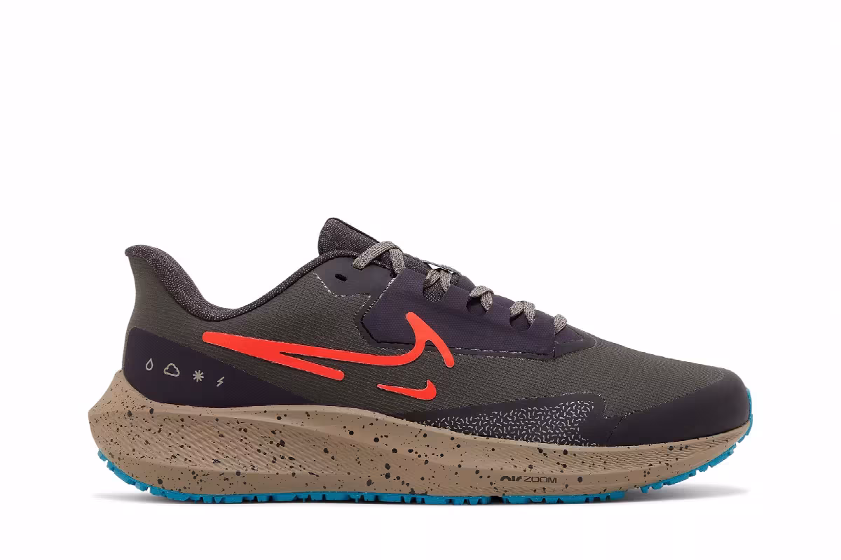 Nike Air Zoom Pegasus 39 Shield Medium Ash Bright Crimson Speckled, view 2