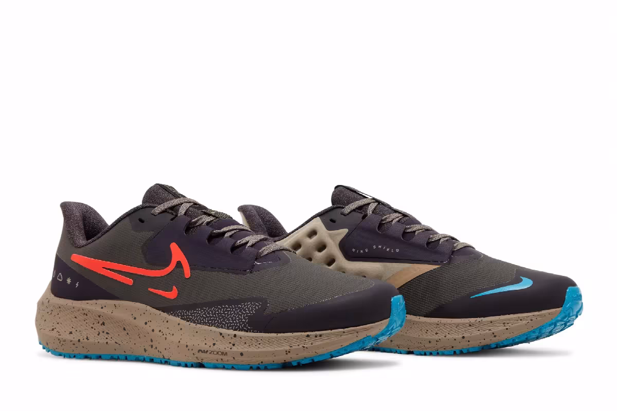 Nike Air Zoom Pegasus 39 Shield Medium Ash Bright Crimson Speckled, view 9