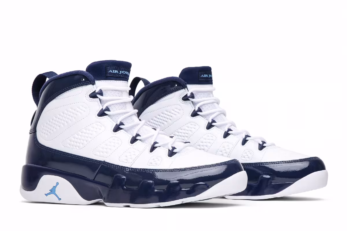 Air Jordan 9 Pearl Blue, UNC, view 9