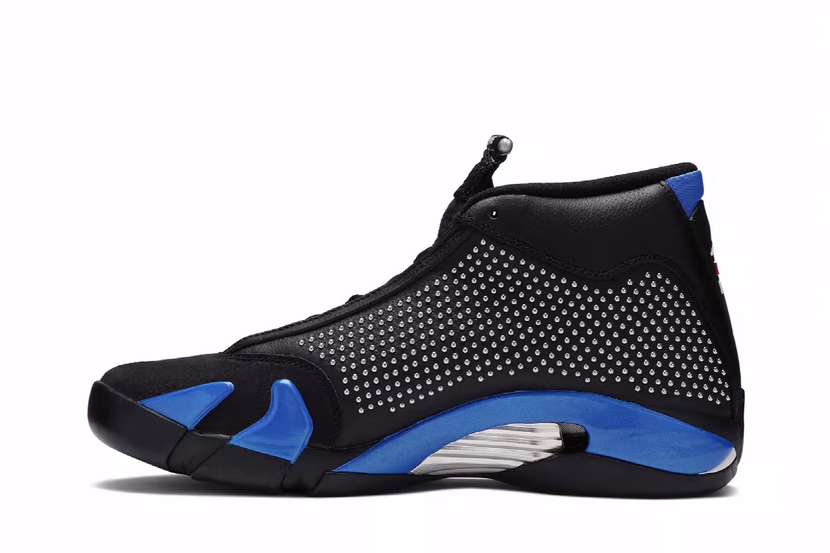 Supreme x Air Jordan 14 Black Varsity Royal, view 5