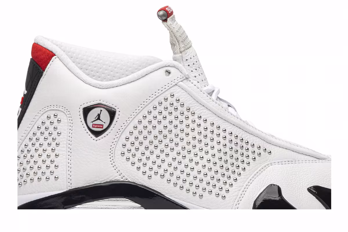 Supreme x Air Jordan 14 White, view 3