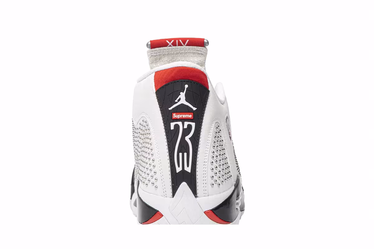 Supreme x Air Jordan 14 White, view 8