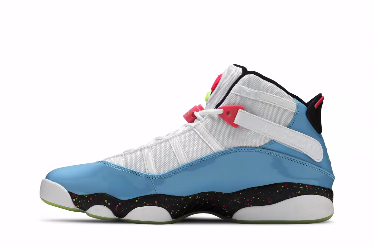 Air Jordan 6 Rings Blue Fury Cyber Pink, view 4