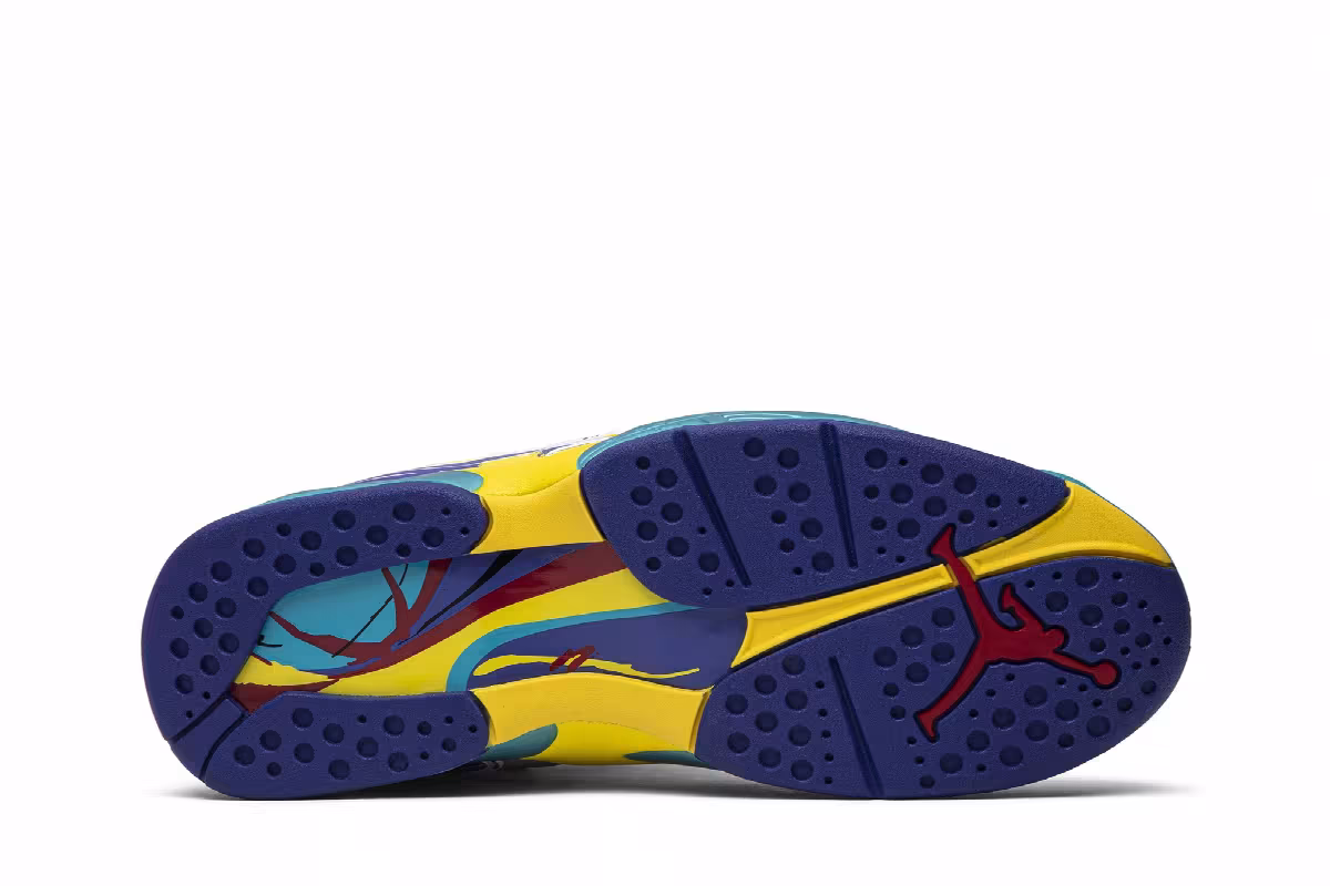 Women's Air Jordan 8 White Aqua, view 5