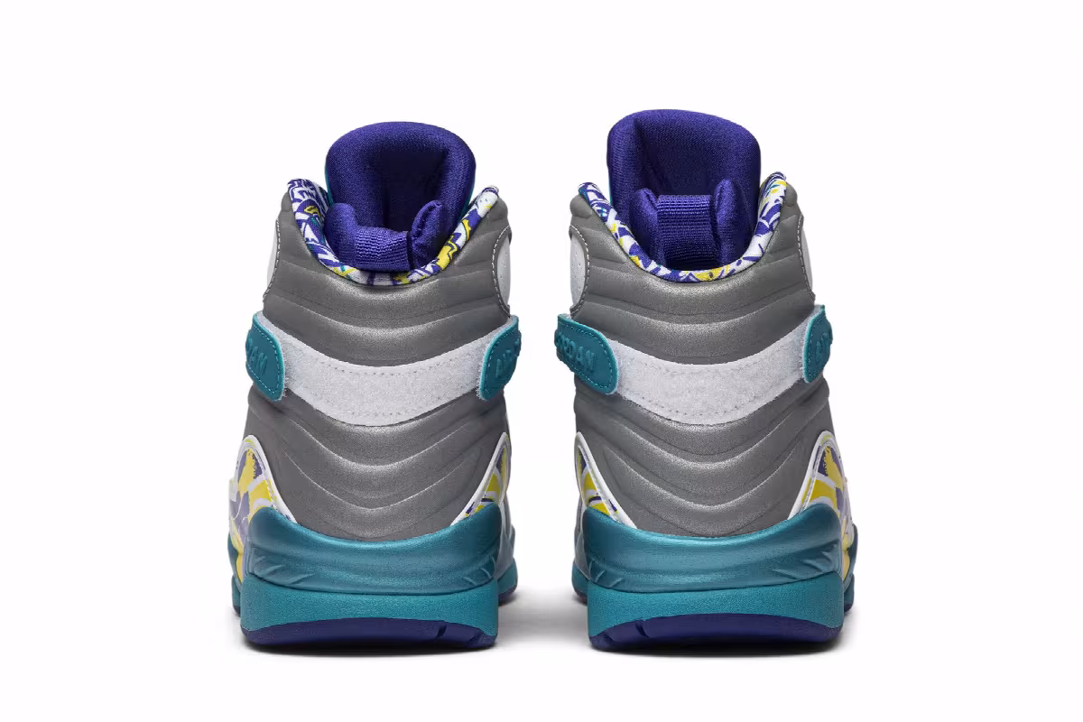 Women's Air Jordan 8 White Aqua, view 7