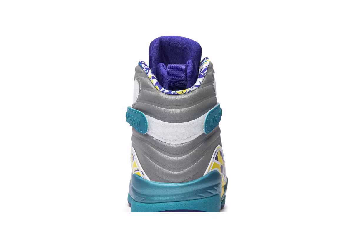 Women's Air Jordan 8 White Aqua, view 8