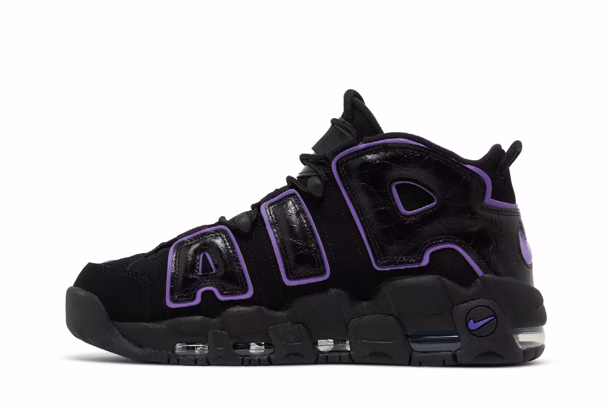 Nike Air More Uptempo Black Action Grape, view 4