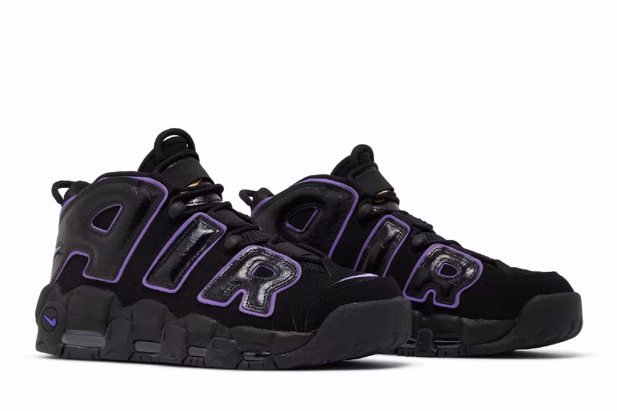 Nike Air More Uptempo Black Action Grape, view 9