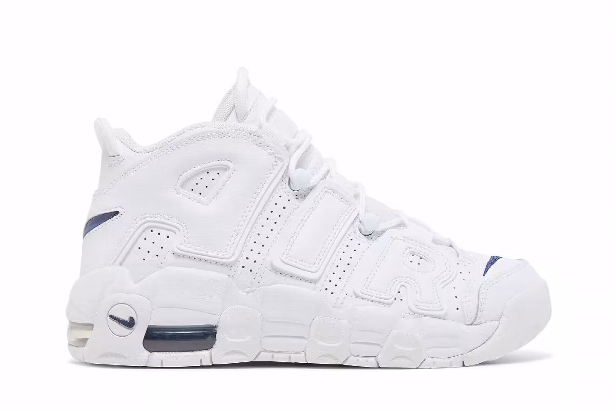 Nike Air More Uptempo GS White Midnight Navy, view 2