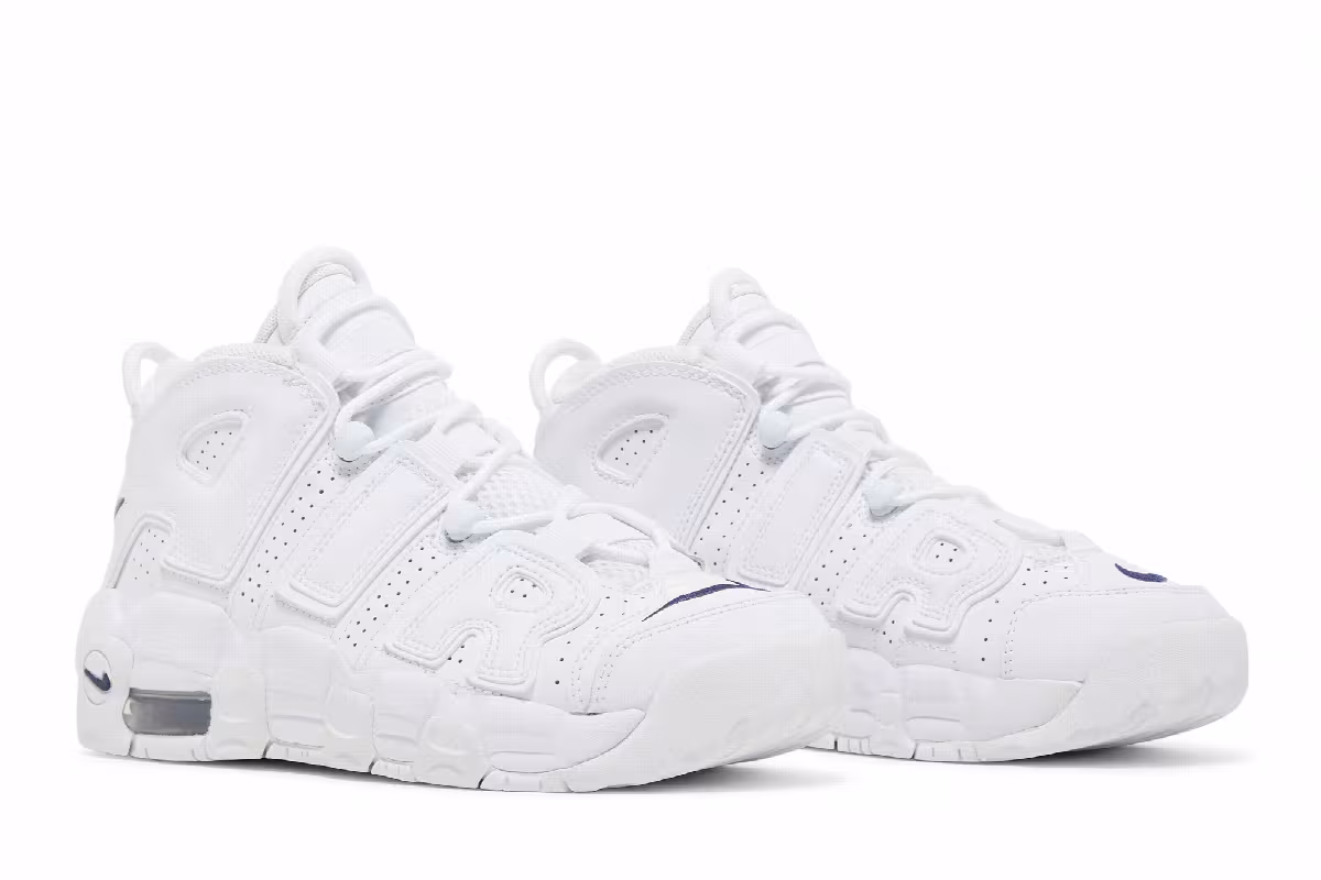 Nike Air More Uptempo GS White Midnight Navy, view 9