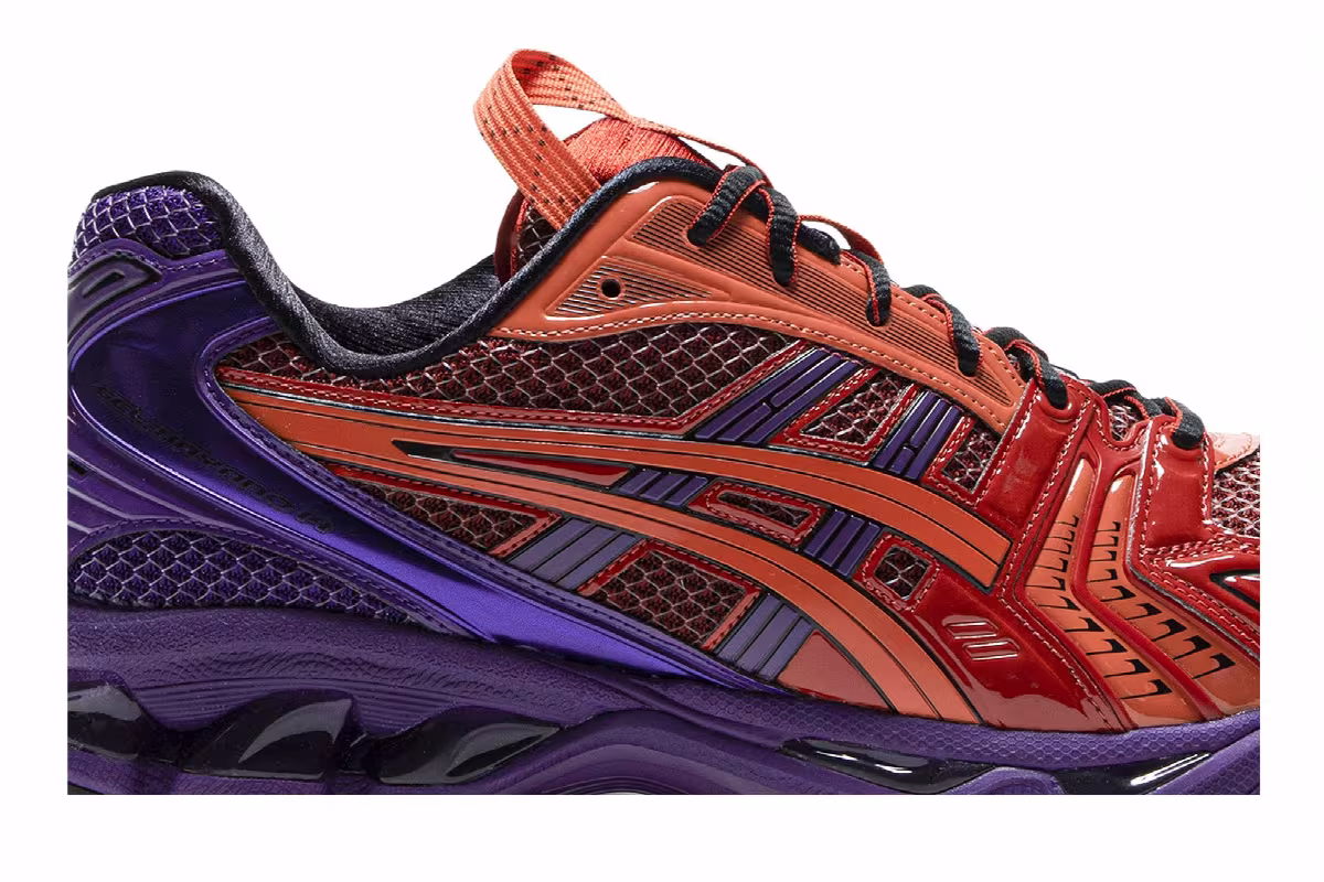 Kiko Kostadinov x ASICS UB1-S Gel Kayano 14 Classic Red Blue, view 3