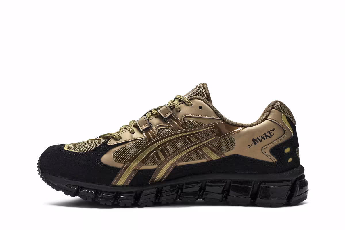 Awake NY x ASICS Gel Kayano 5 360 Rich Gold, view 4