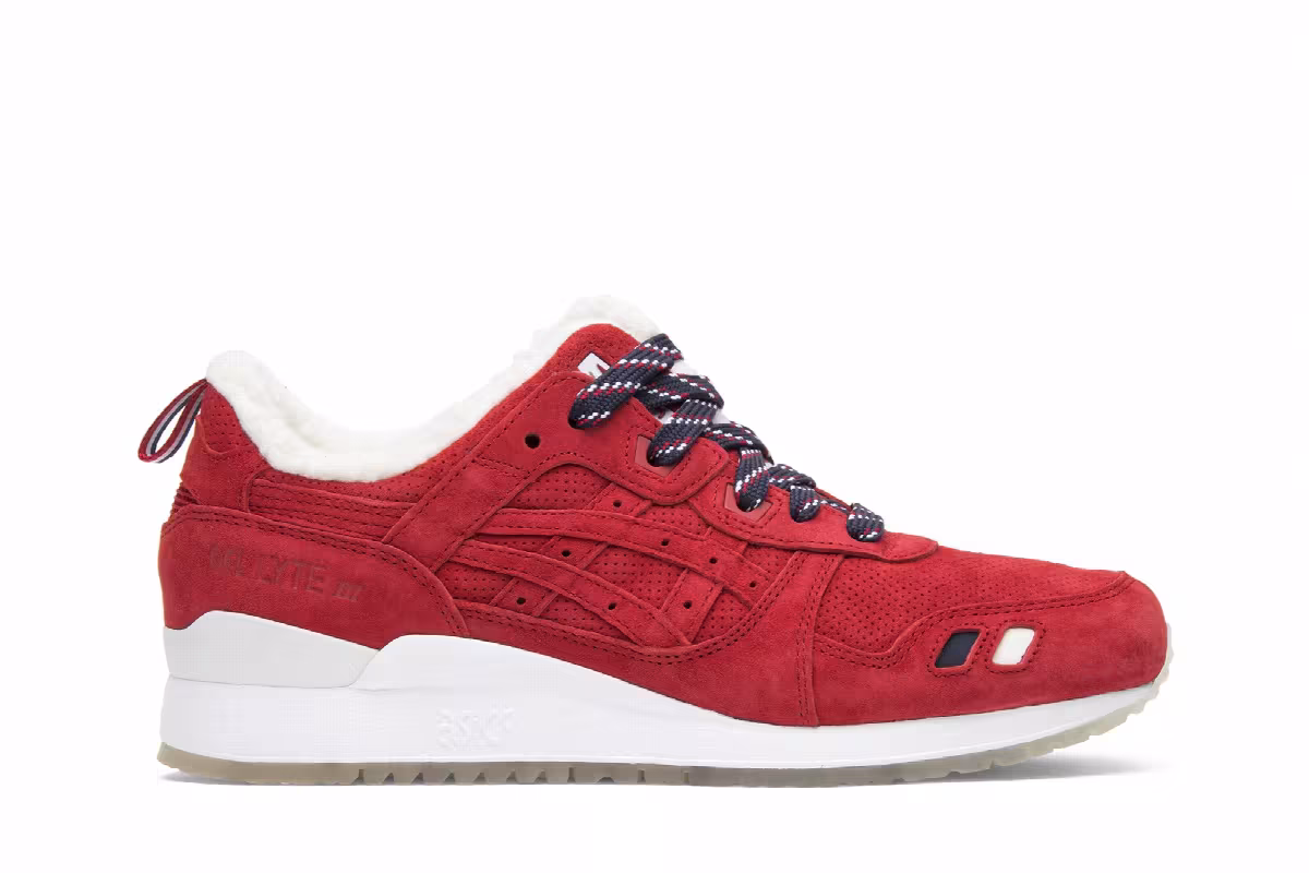 Kith x Moncler x ASICS Gel Lyte 3 Red, view 2