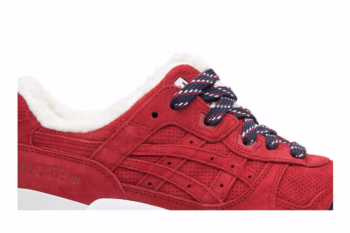 Kith x Moncler x ASICS Gel Lyte 3 Red, view 3