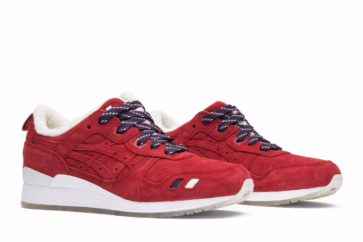 Kith x Moncler x ASICS Gel Lyte 3 Red, view 9