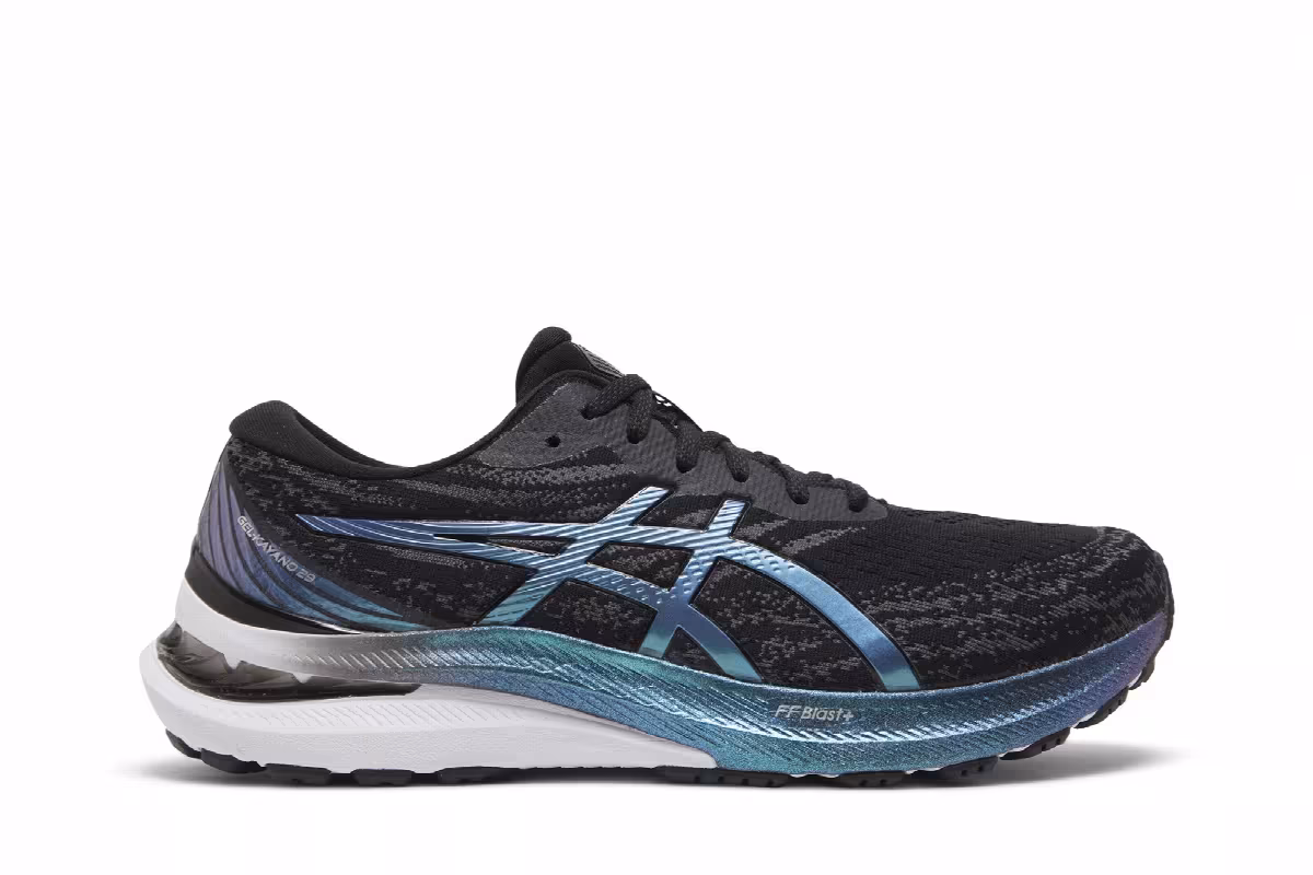 Asics Gel Kayano 29 Platinum Black Blue, view 2