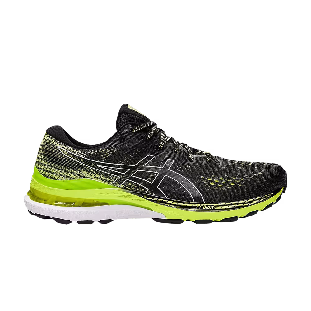 Asics Gel Kayano 28 2E Wide Black Hazard Green