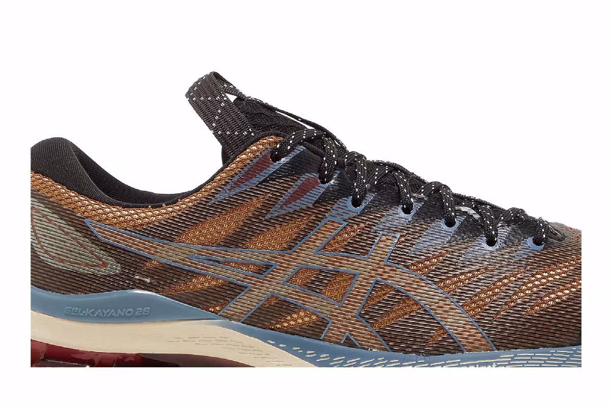 Kiko Kostadinov x ASICS Women's FN3-S Gel Kayano 28 Anthracite Antique Gold, view 3