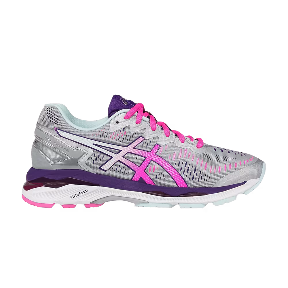Asics Women's Gel Kayano 23 Wide Silver Pink Glow