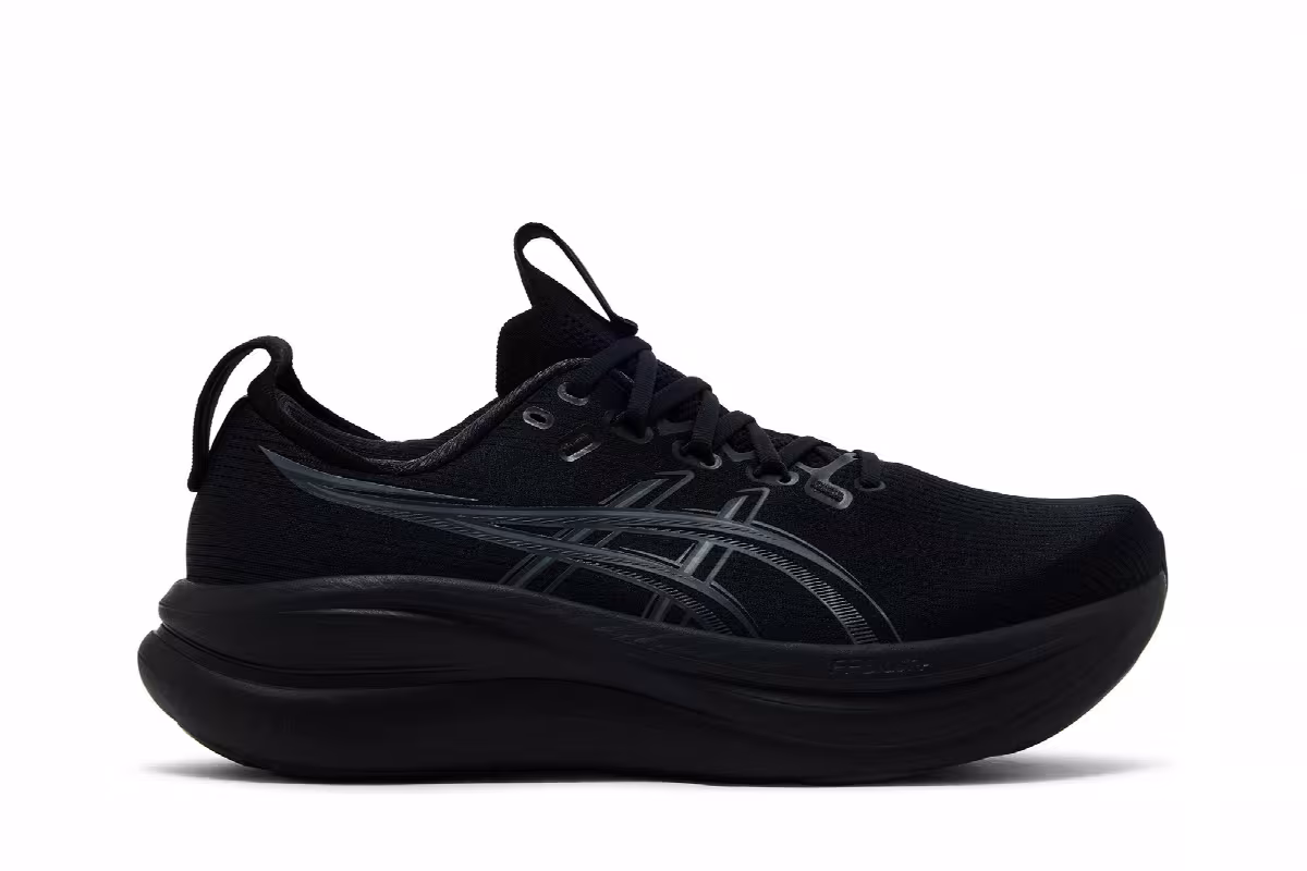 ASICS GEL-Nimbus 28 2E Wide Black Graphite Grey, view 2