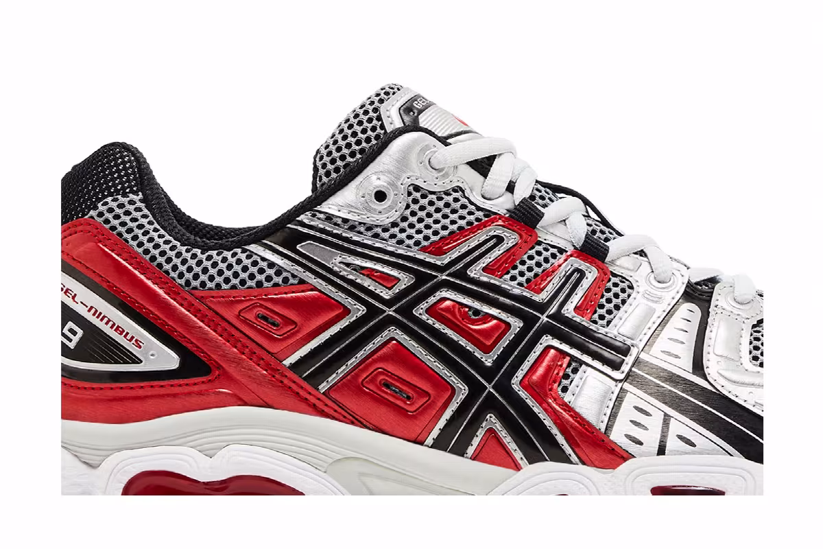 ASICS Gel Nimbus 9 Pure Silver Classic Red, view 3