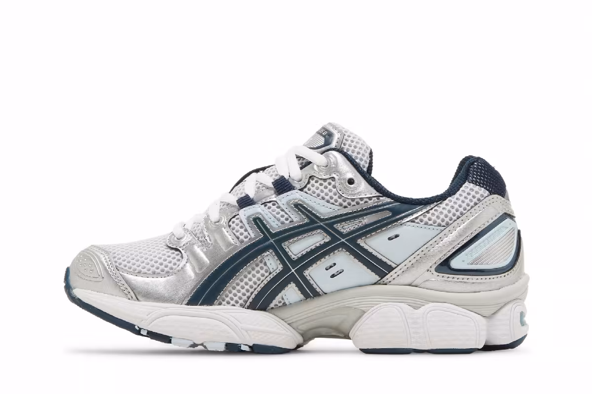 ASICS Women's Gel Nimbus 9 Pure Silver French Blue, view 4