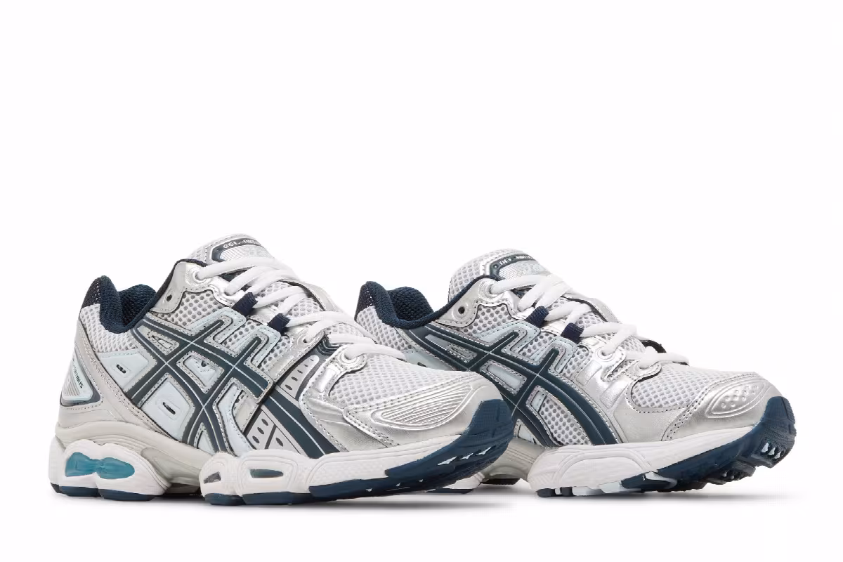 ASICS Women's Gel Nimbus 9 Pure Silver French Blue, view 9