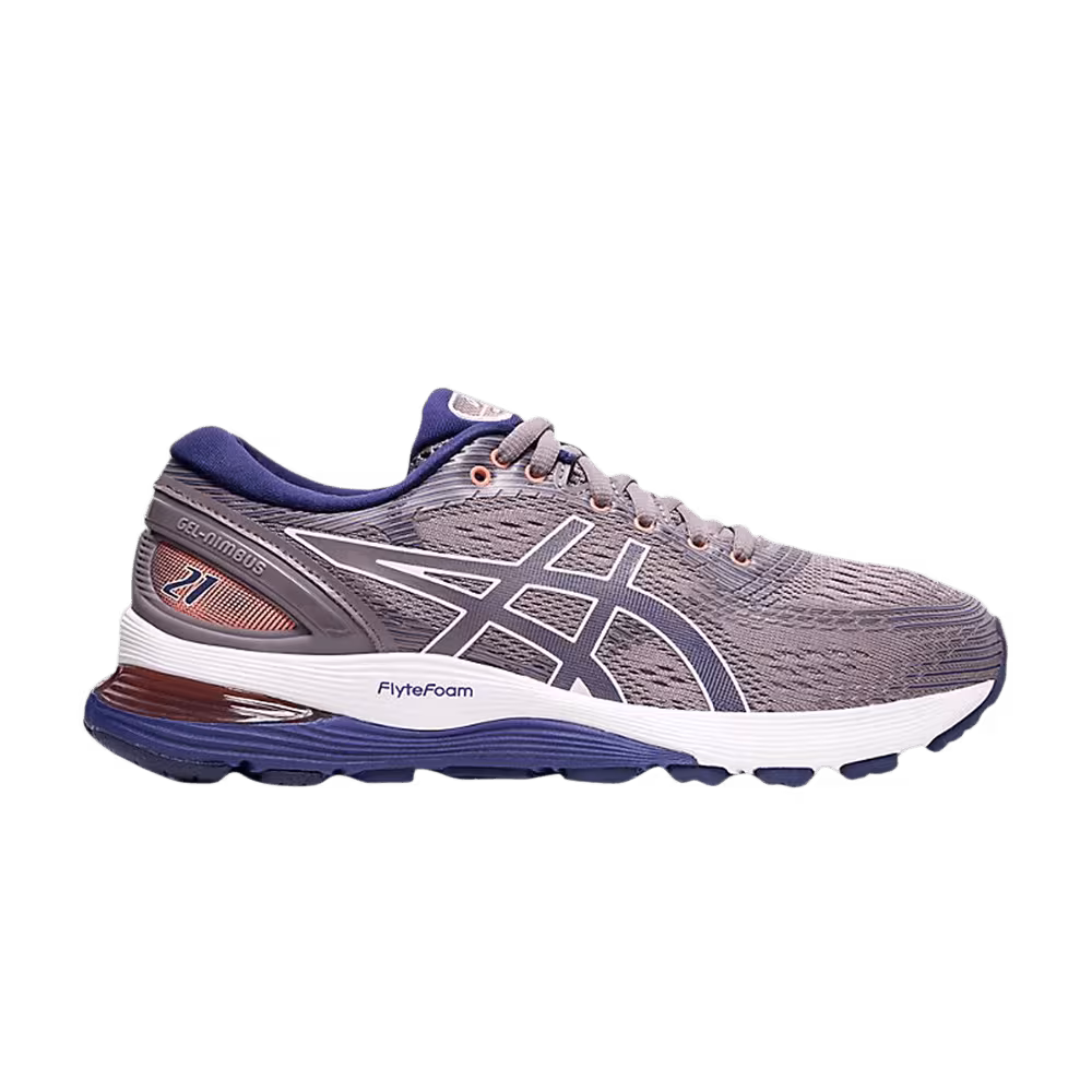 Asics Women's Gel Nimbus 21 Lavender Grey Dive Blue