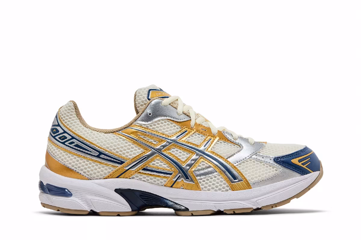 ASICS Gel 1130 Cream Pure Silver Gold Blue, view 2