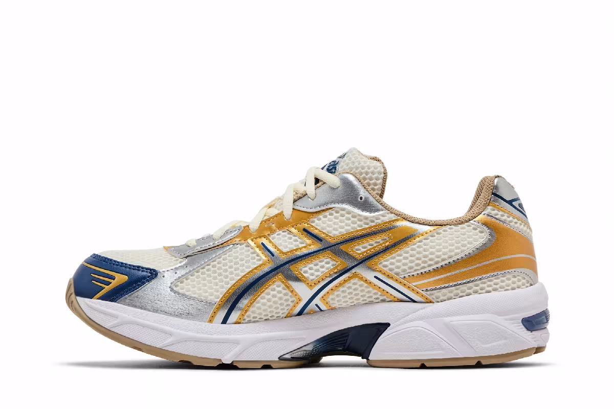 ASICS Gel 1130 Cream Pure Silver Gold Blue, view 4