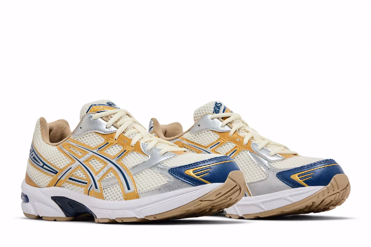 ASICS Gel 1130 Cream Pure Silver Gold Blue, view 9