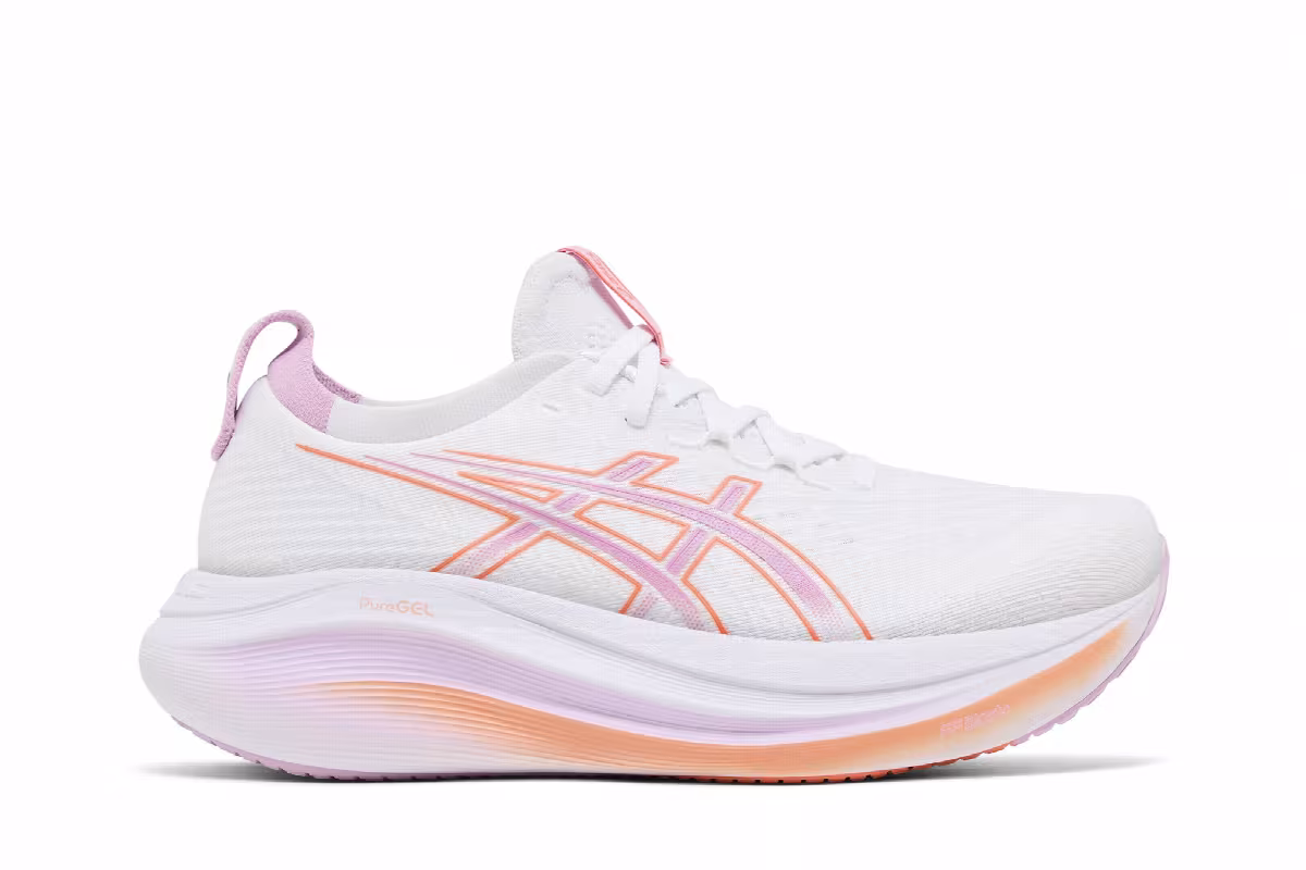 ASICS Women's Gel Nimbus 27 White Light Ube, view 2