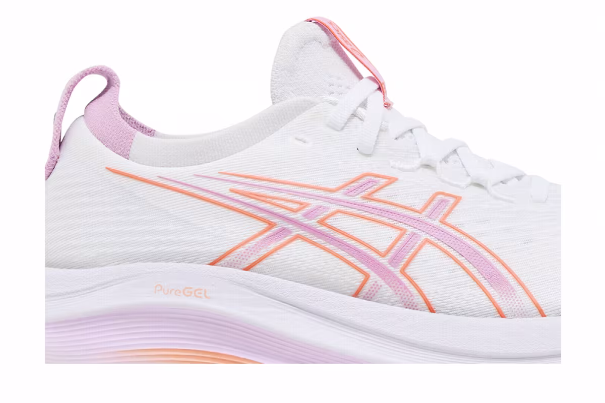 ASICS Women's Gel Nimbus 27 White Light Ube, view 3